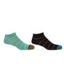 Thin Stripe Black And Teal Men's Trainer Socks Bundle, thumbnail 1 of 5