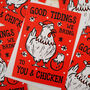 Chicken Funny Christmas Card Pack Or Five Or 10, thumbnail 1 of 3