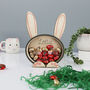 Personalised Wooden Easter Bunny With Gold Foiled Eggs, thumbnail 5 of 12