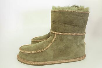 Sheepskin Slippers Option High/Low Calf Olive, 4 of 5