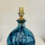 Aqua Blue 24cm Recycled Handmade Glass Table Lamp, thumbnail 1 of 2