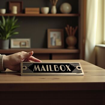 Mailbox Metal Door Sign Art Deco Or Modern, 4 of 6