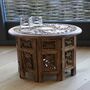 Mangowood Elephant Carved Octagonial Side Table, thumbnail 3 of 5