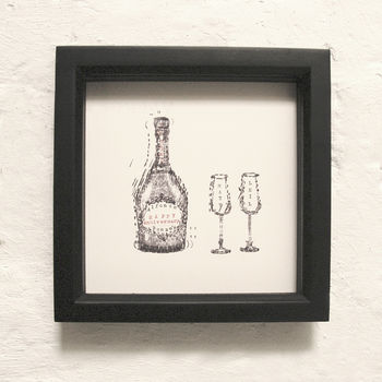 Personalised Champagne And Glasses Typewriter Art Print, 3 of 12