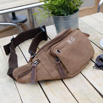 Personalised Belt Bag In Classic Coffee Canvas, 3 of 6