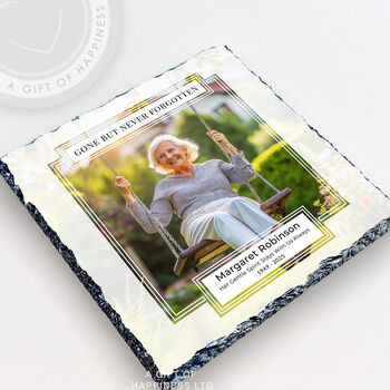 Gone But Never Forgotten Personalised Memorial Photo Slate, 2 of 6