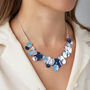 Hammered Blue Four Tone Statement Necklace, thumbnail 2 of 6