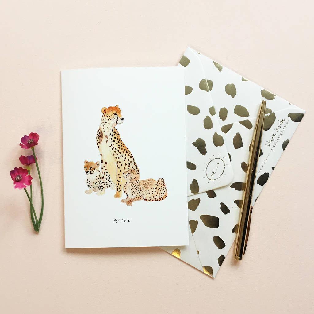 Queen Cheetah Mother's Day Eco Friendly Card
