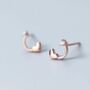 Rose Plated Or Sterling Silver Tiny Heart Drop Earrings, thumbnail 2 of 6