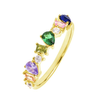 Colour Pop Mixed Cut Cz Band Ring, 2 of 5