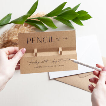 Simple Elegance 'Pencil Us In' Save The Date, 3 of 4
