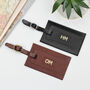 Personalised Initialed Patch Luxury Leather Luggage Tag, thumbnail 1 of 4