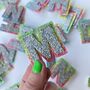 Glitter Rainbow Letter Pin Badge, thumbnail 1 of 3