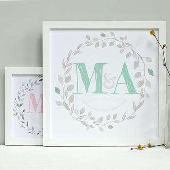 Personalised New Baby Initial Framed Print, 6 of 6