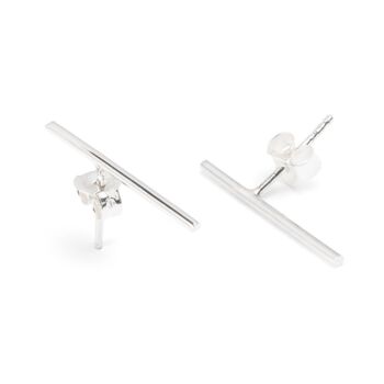 Autumn Sterling Silver Bar Earring Studs, 2 of 2