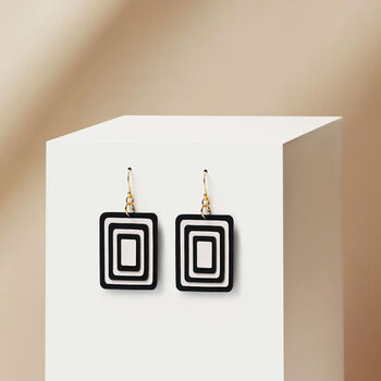 Matching Earrings And Necklace Stripey Rectangle Set, 4 of 12