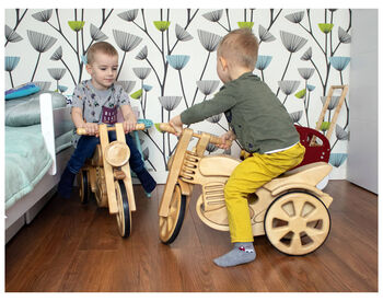 Hibba Classic Wooden Ride On And Rocking Trike, 4 of 10