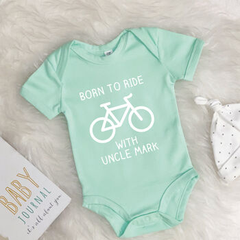 Born To Ride With Uncle Cycling Babygrow, 6 of 7
