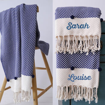 Personalised, Handloomed Christmas Throw Blanket, 8 of 10