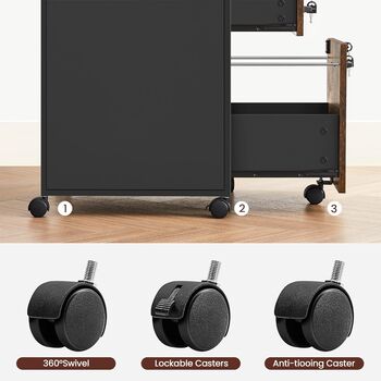 Filing Cabinet On Wheels With Two Lockable Drawers, 10 of 12