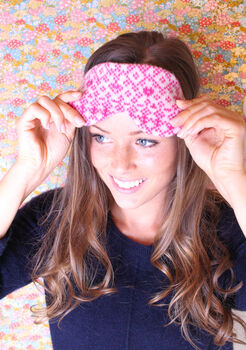 Womens Cosy Knitted And Liberty Sleep Mask, 2 of 6