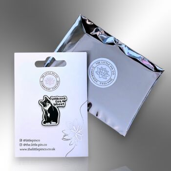 Lesbians Eat What Pussy Cat Enamel Lapel Pin Badge, Gay Pride Brooch, Inclusive Lgbtqia+ Gift, 5 of 8
