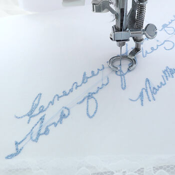 Personalised Lace Handwriting Handkerchief Bride Gift, 3 of 6