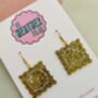 Ravioli Pasta Glitter Earrings / Gift For Foodie / Italian Inspired Jewellery / Fun Accessories, thumbnail 4 of 5