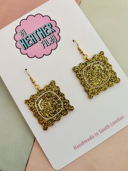 Ravioli Pasta Glitter Earrings / Gift For Foodie / Italian Inspired Jewellery / Fun Accessories, 4 of 5