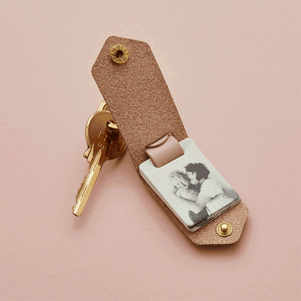 Personalised Leather Four Photo Keyring For Her, thumbnail 2 of 6