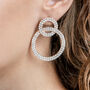 Crystal Double Hoop Earrings In Gold Colour, thumbnail 2 of 3