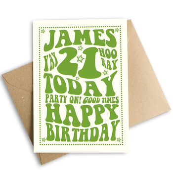 Personalised, Frameable 21st Birthday Card, 2 of 3