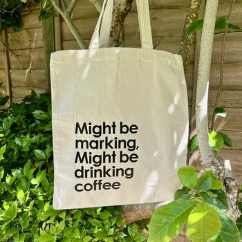 Personalised Might Be Marking Teacher Tote Bag, 2 of 2
