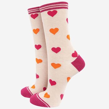 Womens Bamboo Socks Gift Box Multi Love Hearts, 3 of 4