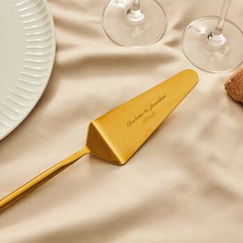 Personalised Brass Wedding Cake Slice, 3 of 5