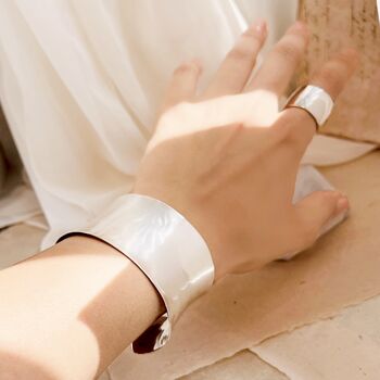 Chunky Adjustable Wide Sterling Silver Cuff Bangle, 2 of 6