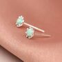 Tiny Sterling Silver Green Opal Stud Earrings, thumbnail 3 of 11