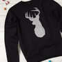 Glitter Reindeer Christmas Sweatshirt, thumbnail 3 of 3