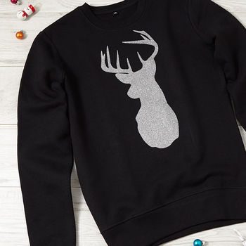 Glitter Reindeer Christmas Sweatshirt, 3 of 3