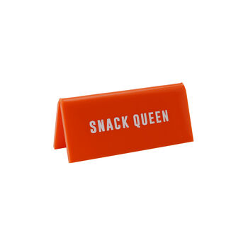 Orange 'Snack Queen' Desk Sign, 2 of 2