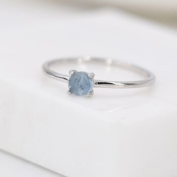 Genuine Aquamarine Stone Ring In Sterling Silver, 2 of 11