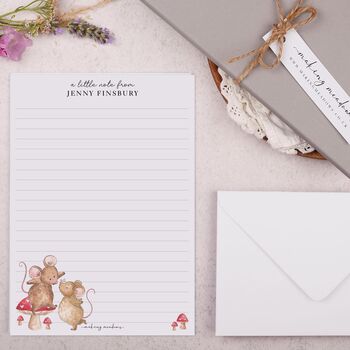 A5 Personalised Letter Writing Paper Mice And Mushroom, 2 of 4