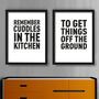 Mardy Bum Cuddles In The Kitchen Print, thumbnail 1 of 3