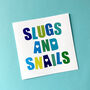 Slugs And Snails New Baby Boy Card, thumbnail 2 of 2