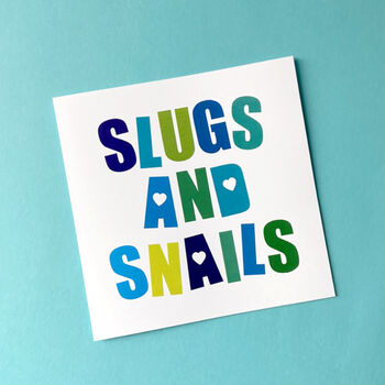 Slugs And Snails New Baby Boy Card, 2 of 2