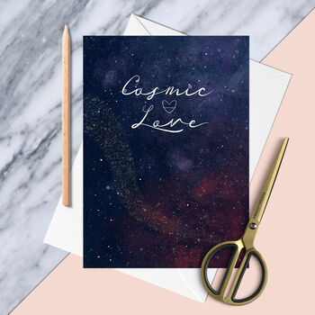 Cosmic Love Celestial Greeting Card, 2 of 5