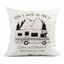 Personalised Motor Home Cushion 'Home Is Where We Park It, thumbnail 1 of 3