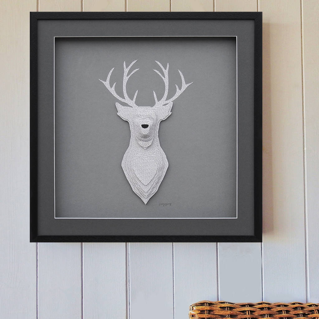 Personalised Family Name 3D Stag Artwork, 1 of 11