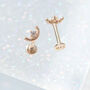 14 Carat Gold Horizon Tragus, Solid Gold Labret Earring, thumbnail 5 of 6