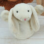Easter Cream Bunny Hand Puppet With Easter Keyring, thumbnail 1 of 3